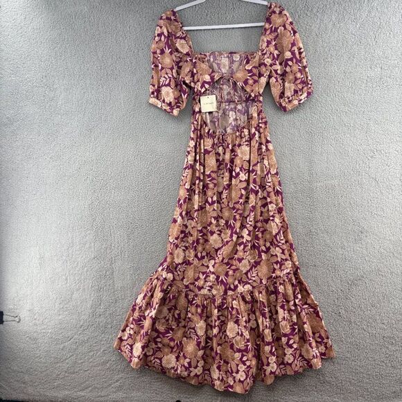 Favorite Daughter Vintage Multi Floral Puff Sleeve Maxi Dress Size 4 NWT - Picture 5 of 13
